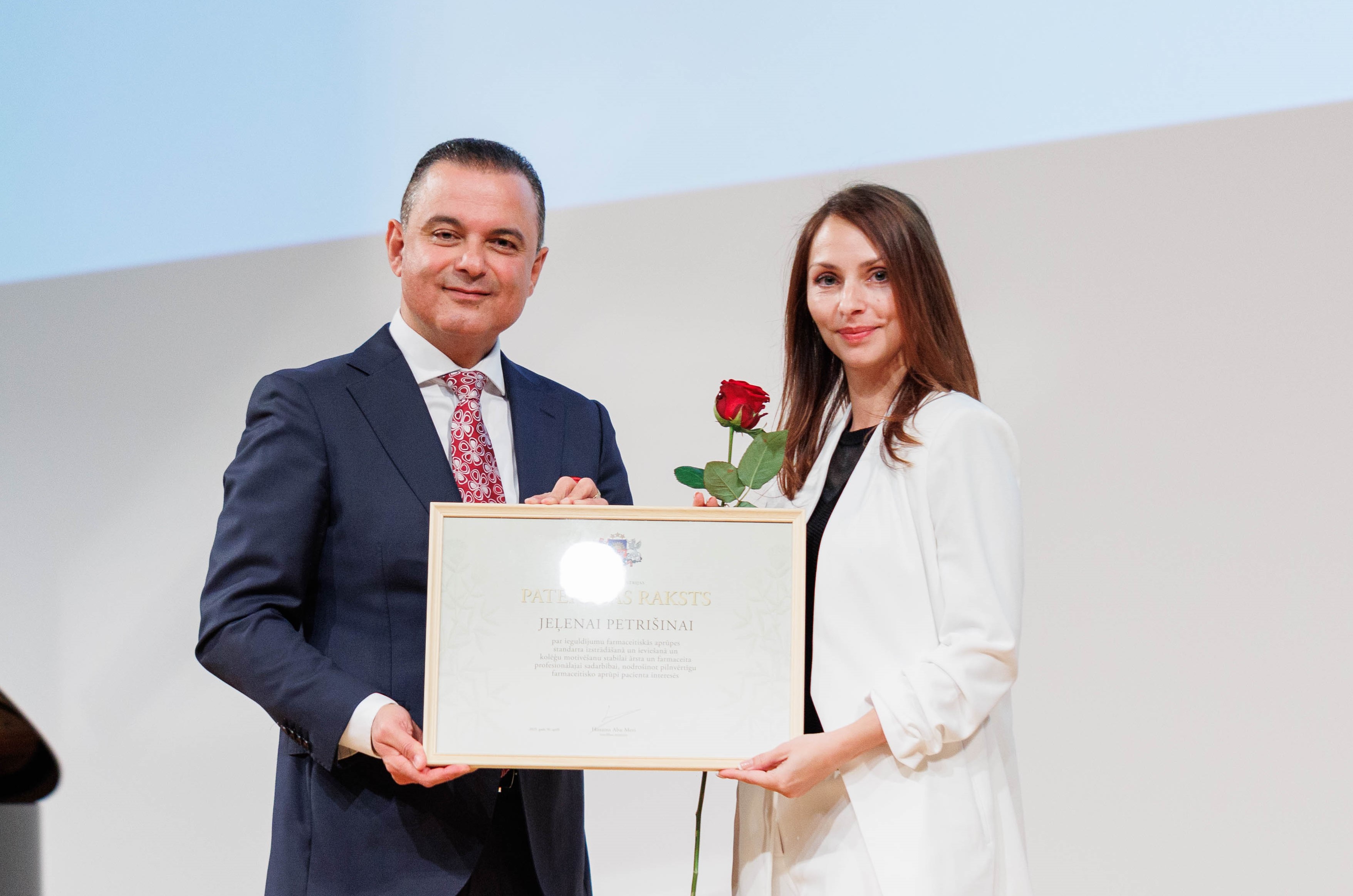 Saņemts pateicības raksts par nozīmīgu ieguldījumu farmaceitiskās aprūpes standarta izstrādē — Pacients